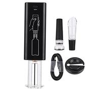 Abridor eléctrico de botellas de vino de 4 piezas, sacacorchos automático, negro, apertura rápida, inalámbrico, abridor de vino para aniversario, CC 5 V, juego de abridor de vino, regalos de cocina,