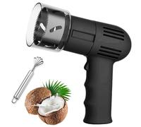 Abridor eléctrico de coco con perforador de agujeros de acero inoxidable y herramienta raspadora, taladro automático de un botón para cocos jóvenes y maduros, ideal para uso doméstico, tienda y cocina