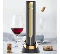 Abridor EléCtrico PortáTil, Abrebotellas Recargable, Sacacorchos AutomáTico Con Base De Carga, Cortador De Papel De Aluminio Y Cable De Carga Usb, (Negro)