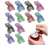 Abridor manual de anillos de cerveza - Colorido 12 piezas Abridor de cerveza | Herramienta multiusos para tirar de botella | Protector de manos, simplifica las rutinas diarias, para cocina, camping
