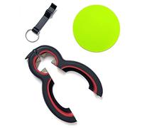 Abridor múltiple 6 en 1, abridor de botellas todo en uno con forma de 8 pulgadas, abrebotellas, refrescos y abrebotellas + llavero + almohadillas de goma verde para tarros