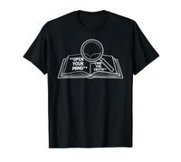 Abriendo tu Mente Pensador crítico Camiseta gráfica económica, Hombre, Negro, L