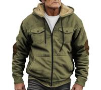 Abrigo acolchado cálido de invierno para hombre, parka, suéter de combinación de colores sólidos con bolsillo marrón, chaqueta de algodón para exteriores, trabajo, caminar, senderismo y vacaciones