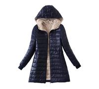Abrigo acolchado para mujer, abrigo de plumón con capucha, abrigo de invierno, manga larga, parka de invierno, forrada cálida, chaqueta de entretiempo, elegante chaqueta de entretiempo, abrigo de