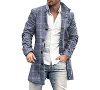 Abrigo ajustado de mezcla de lana para hombre, chaqueta larga clásica de un solo botonadura, elegante abrigo de invierno para hombre, elegante abrigo de vestir formal, perfecto para uso de negocios,