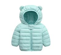 Abrigo Bebe Niña, Abrigos Plumifero Niño con Capucha Y Orejas, Chaqueta Bebé Invierno con Cremallera, Cazadora Niños Color Sólido, Ligero Ropa de Abrigo para Niño, Traje Plumas Cálido Infantil