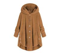 Abrigo Borrego Capucha Leopardo Mujer Tallas Grandes Abrigos Teddy Señora Largo Chaqueta Polar Larga Mujer Invierno Anorak Mujer Chaqueton Borreguito Chaquetones Peluche Chaquetas Polares Amarillo L