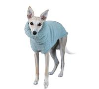 Abrigo cálido de galgo italiano grueso de forro polar azul para perro, chaleco de invierno para exteriores, acogedor, cuello alto, sin mangas, para Whippet Deerhound Bedlington Terrier