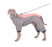 Abrigo Cálido Para Mascotas Para Clima Frío, Tamaño Mediano, Chaleco De Nieve Para Perros Para Invierno, Chaqueta Impermeable Reflectante Para Perros Con Cremallera Y Orificio Para Arnés,Rosado,5XL