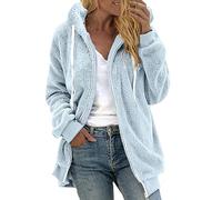 Abrigo Chic Mujer Invierno Sudaderas Ligeras Color Sólido Abrigo Chic Gran Tamaño Sherpa Ropa Sudadera con capucha Chaquetas Con Relleno Grueso Sudaderas Con Capucha Chaqueta Chaqueta