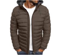 Abrigo con capucha Hombre Invierno Chaquetas de Algodón Acolchado Chaqueta cremallera Casual Moda Deportiva Jacket outwear Sudadera plumas caliente Cazadoras Calor Grueso Parka Color Sólido Moda
