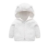 Abrigo con capucha para bebé de invierno para bebé, abrigo con capucha, abrigo cálido, chaqueta de invierno para mujer, forrada, Blanco, 2-3 años