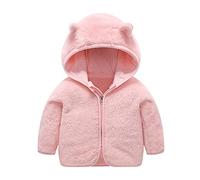 Abrigo con capucha para bebé de invierno para bebé, abrigo con capucha, abrigo cálido, chaqueta de invierno para mujer, forrada, Rosa., 2-3 años