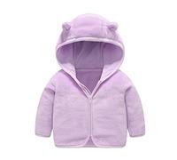 Abrigo con capucha para bebé de invierno para bebé, abrigo con capucha, abrigo cálido, chaqueta de invierno para mujer, forrada, morado, 2-3 años