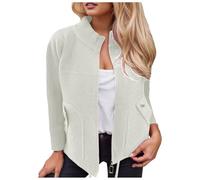 Abrigo Corto Mujer-Abrigo Informal De OtoñO E Invierno con Solapa con Muesca, CinturóN para Atar, Manga Larga Y Bolsillos Falsos para Uso Diario.