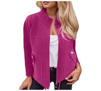 Abrigo Corto Mujer-Abrigo Informal De OtoñO E Invierno con Solapa con Muesca, CinturóN para Atar, Manga Larga Y Bolsillos Falsos para Uso Diario.