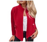 Abrigo Corto Mujer-Abrigo Informal De OtoñO E Invierno con Solapa con Muesca, CinturóN para Atar, Manga Larga Y Bolsillos Falsos para Uso Diario.