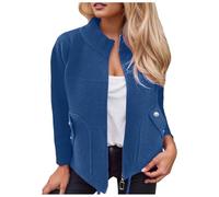 Abrigo Corto Mujer-Abrigo Informal De OtoñO E Invierno con Solapa con Muesca, CinturóN para Atar, Manga Larga Y Bolsillos Falsos para Uso Diario.