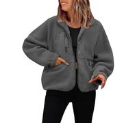 Abrigo corto para mujer de invierno, chaqueta polar sin capucha, chaqueta cálida para invierno, sudaderas, elegantes y elegantes, sudaderas de senderismo, abrigos chic y ligeros, acolchados, chaqueta