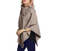 Abrigo Corto Poncho Capa Abrigo con Capucha Trench para Mujer Caqui M