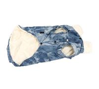 Abrigo de algodón para Perros de otoño e Invierno, Ropa Abrigada y Suave en Color Azul para Mascotas, Chaqueta cálida y cómoda de Estilo Occidental con puños Anchos para Razas (axl)