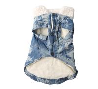 Abrigo de algodón para Perros de otoño e Invierno, Ropa Abrigada y Suave en Color Azul para Mascotas, Chaqueta cálida y cómoda de Estilo Occidental con puños Anchos para Razas (l)