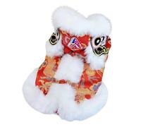 Abrigo de baile de león para perro de Año Nuevo, lindo disfraz de baile de león para mascotas, ropa cálida para razas pequeñas y medianas, osito Schnauzers para mascotas, Año Nuevo chino, fiesta de
