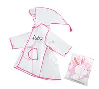 Abrigo de burbujas con capucha para niña, patrón EVA transparente con sombrero de moda transparente (rosa, 3-4 años)