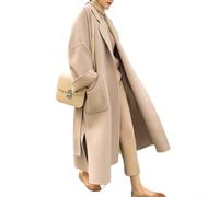 Abrigo de cachemira, MA1108-9067EO Chaqueta de lana estilo perezoso de longitud media coreana de ajuste holgado para niña (beige L)