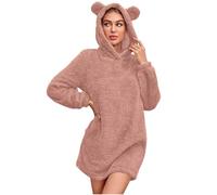 Abrigo de dama colocado doble cara abrigo largo polar chaqueta forro polar sudaderas con capucha caliente abrigos de felpa de gran tamaño doblado sudadera ligera comodidad chaqueta para otoño invierno