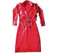 Abrigo De Goma Cortavientos De Látex Para Mujer, Rojo, Hecho A Mano, Sexy, Con Cinturón, Personalizado,Rosa,SG