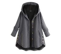 Abrigo De Invierno Mujer Libre Abrigos para Mujer Rebajas Talla Grande Abrigo con Capucha De Manga Larga Vintage Cremallera Señoras Abrigos con Bolsillos Gruesos De Lana riou