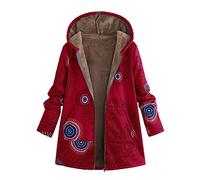Abrigo De Invierno Mujer Libre Abrigos para Mujer Rebajas Talla Grande Abrigo con Capucha De Manga Larga Vintage Cremallera Señoras Abrigos con Bolsillos Gruesos De Lana riou