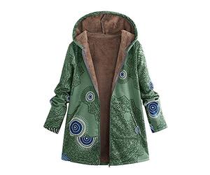 Abrigo De Invierno Mujer Libre Abrigos para Mujer Rebajas Talla Grande Abrigo con Capucha De Manga Larga Vintage Cremallera Señoras Abrigos con Bolsillos Gruesos De Lana riou