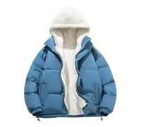 Abrigo de invierno para hombre con forro polar - Chaqueta de plumón para hombre, parka de invierno, chaqueta acolchada cálida con capucha, chaqueta de exterior, cortavientos, chaqueta de invierno