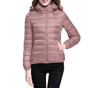 Abrigo de invierno para mujer, 100 g, plegable, cortavientos, con capucha, acolchado, elegante, entretiempo, manga larga, informal, tallas grandes, chaqueta con cremallera, Pk1, XL