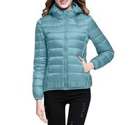 Abrigo de invierno para mujer, 100 g, plegable, cortavientos, con capucha, acolchado, elegante, entretiempo, manga larga, informal, tallas grandes, chaqueta con cremallera, Gn2, L
