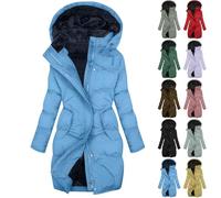 Abrigo de invierno para mujer, abrigo largo de plumón con capucha, abrigo de entretiempo, sudadera de manga larga, elegante, chaqueta amortiguadora, chaqueta de felpa, forro grueso, abrigo a prueba de