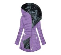 Abrigo de invierno para mujer con forro cálido, chaqueta acolchada larga y elegante para mujer, abrigo de manga larga, parka de invierno, parka de invierno, abrigo monocolor, cómodo, resistente al