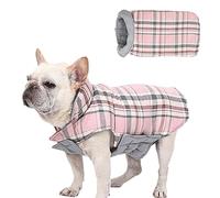 Abrigo de Invierno para Perro, Reversible, Impermeable, Resistente al Viento, Chaqueta de Forro Polar a Cuadros Estilo británico, Traje de Nieve con arnés, Chaleco para Perros Uozonit