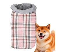 Abrigo de Invierno para Perro, Reversible, Resistente al Viento, Impermeable, Chaleco de Forro Polar, Chaqueta de Perro a Cuadros Estilo británico para Clima frío con arnés, Chaqueta de