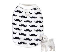 Abrigo de invierno para perro, ropa de cachorro con patrón de bigote negro y , suministros para mascotas, pijama de forro polar suave para perro, chaqueta de forro polar de dos patas para clima