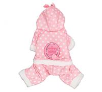 Abrigo de Invierno para Perros, cálido y Grueso, con Capucha, de una Pieza y Suave con la Piel; Chaqueta de Invierno Abrigada para Perros con Estampado clásico de Lunares; Ropa (SG)