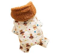 Abrigo de Invierno para Perros, Chaqueta cálida para Perro, Abrigo Suave para Gatos con diseño con Capucha, Ropa para Perros pequeños con Hebilla de Remolque para Cachorros, Familia, Amigos y