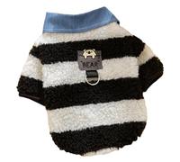 Abrigo de invierno para perros,Chaqueta de nieve para perros - Cuello de camisa a rayas de oso de invierno para mascotas | Con abrigo para clima frío para mascotas con patrón de rayas de oso, traje cá
