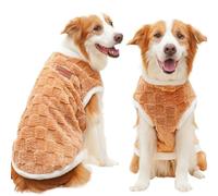 Abrigo de invierno para perros grandes, S-6XL, suéter cálido e impermeable para pastor alemán Golden Retriever, ropa para perro con forro polar, chaleco para clima frío al aire libre (marrón, 4XL)