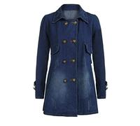 Abrigo De Jeans Mujer Primavera Otoño Fashion De Solapa Manga Largo Chaqueta Vaquera Modernas Relaxed Elegante Tendencia Casual Afligido Chaquetas De Mezclilla Outerwear Tallas Grandes