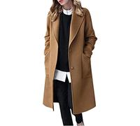 Abrigo De Lana De Invierno Para Mujer Cortavientos Con Botón Elegante Gabardina Larga Parka Clásica Chaqueta Cálida De Primavera Para Mujer Cárdigan De Manga Larga Abrigo