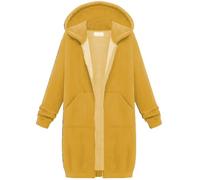 Abrigo de mujer de invierno de gran tamaño, sudadera con capucha para mujer con cremallera Oversize Sudadera de otoño de manga larga con capucha lisa Abrigo de gran tamaño Abrigos casuales Chaqueta
