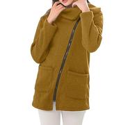 Abrigo de mujer de invierno de gran tamaño, sudadera con cremallera Oversize, sudadera lateral con cremallera con bolsillo Abrigo informal Abrigos para casa diarios Loungewear manga larga ropa lisa